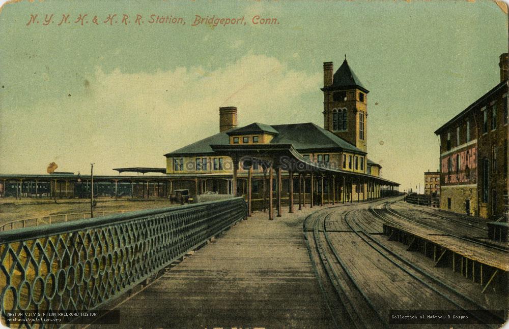 Postcard: New York, New Haven & Hartford Railroad Station, Bridgeport, Connecticut